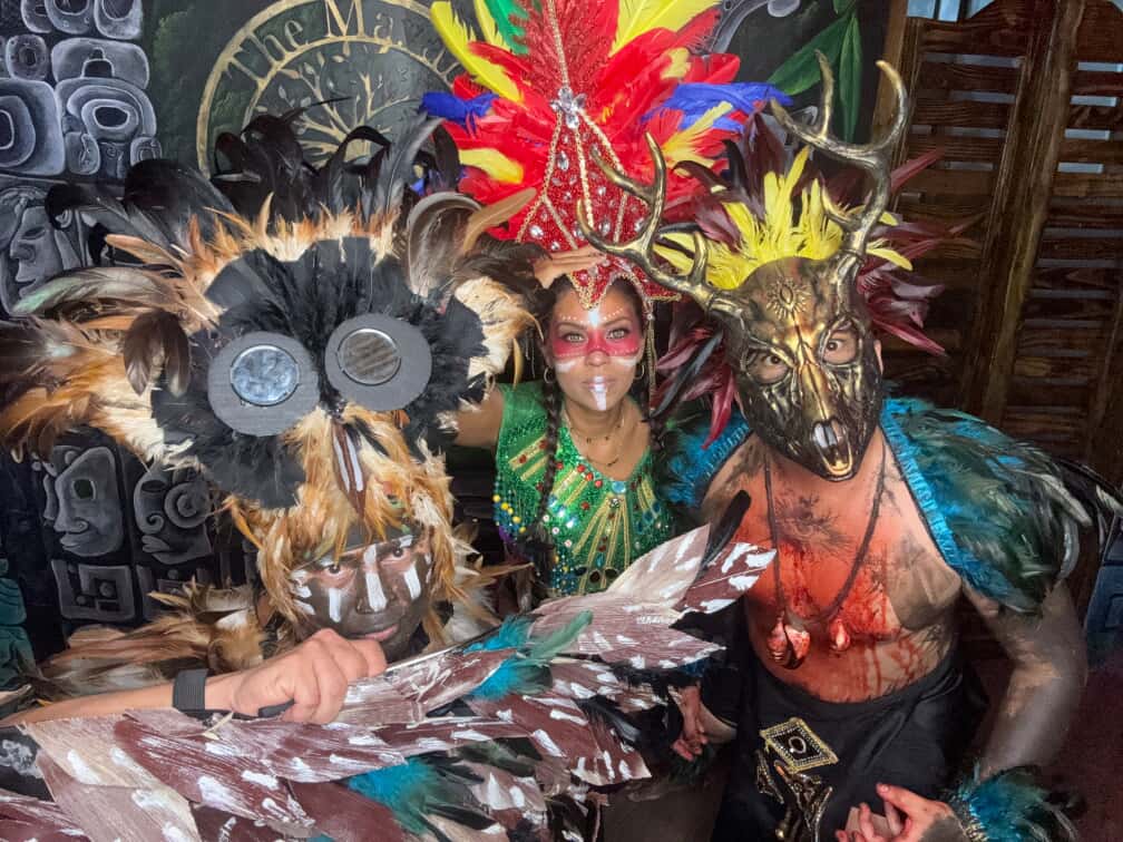 Maya performers at The Mayan cultural dinner show